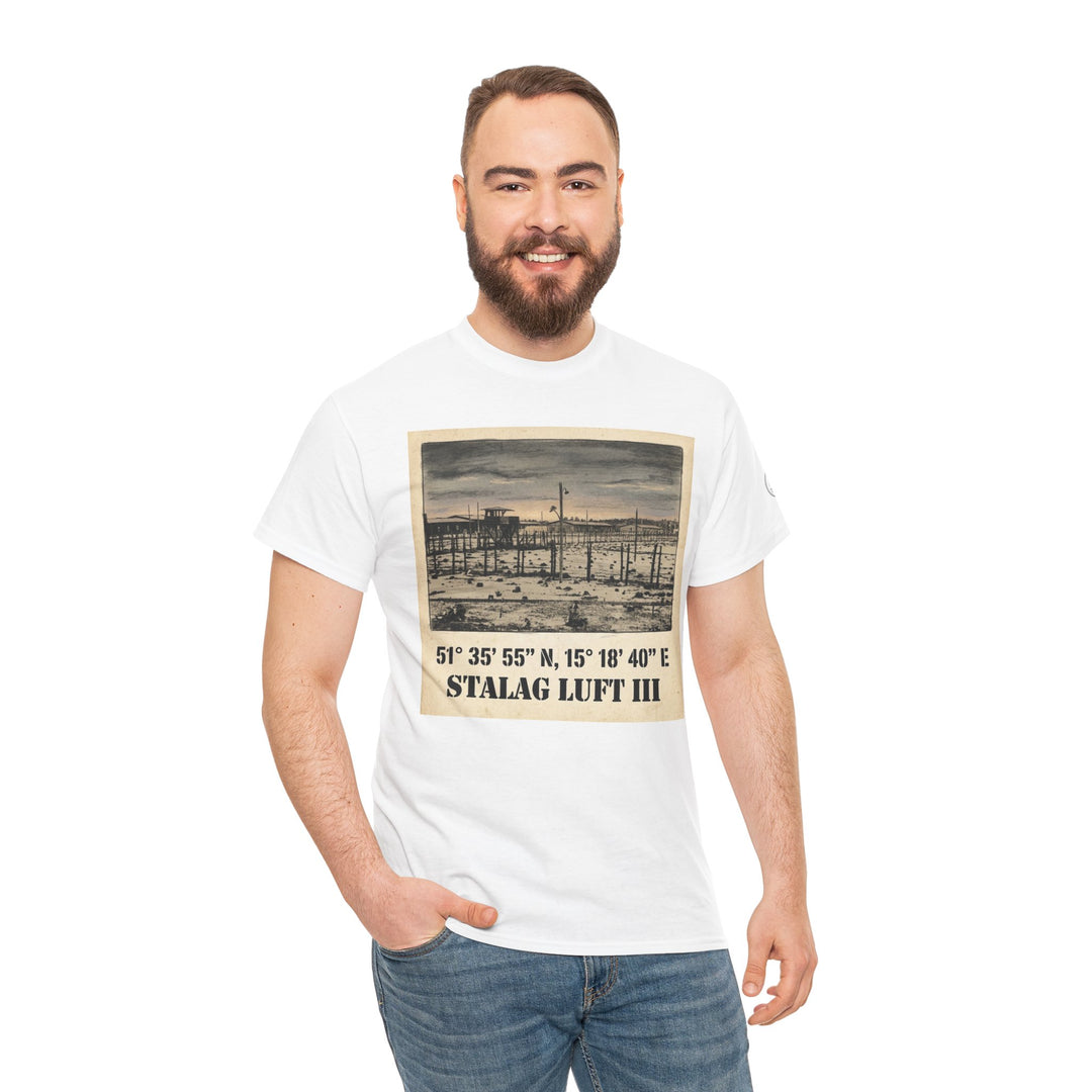 WW2 Stalag Luft III Coordinates Vintage Photo Tee