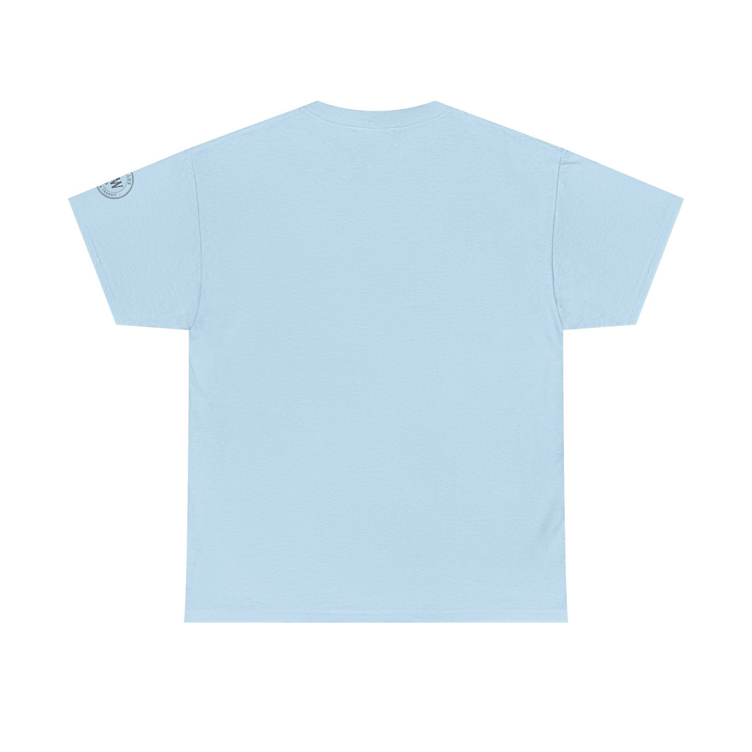 Light blue T-shirt by S&amp;W Gallus with short sleeves and a round neck.