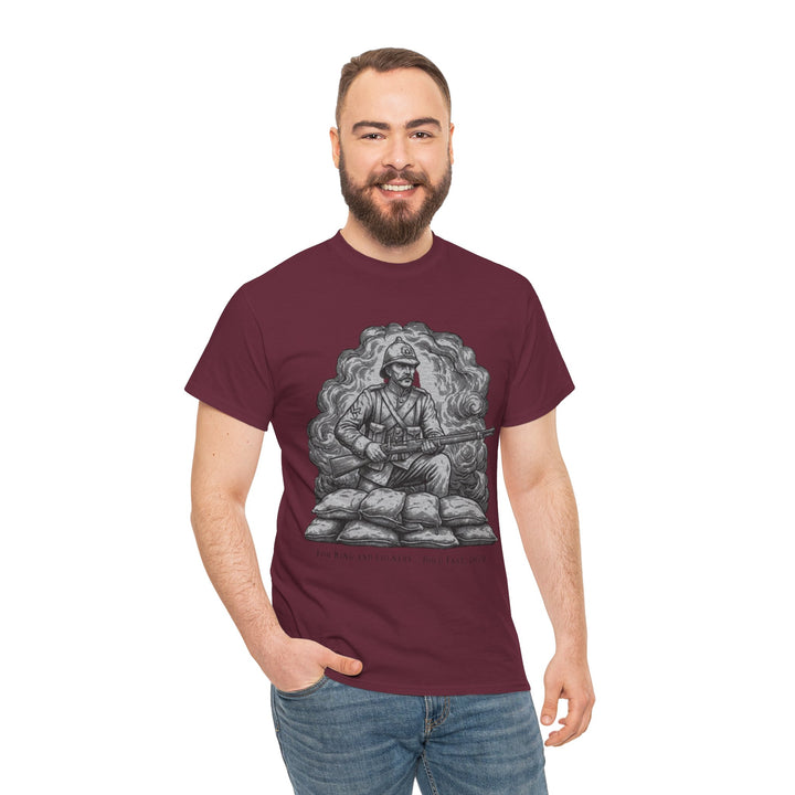 Soldier 1879 T-Shirt featuring a vintage Rorke’s Drift–style rifleman illustration. A bold Anglo-Zulu War tribute design.
