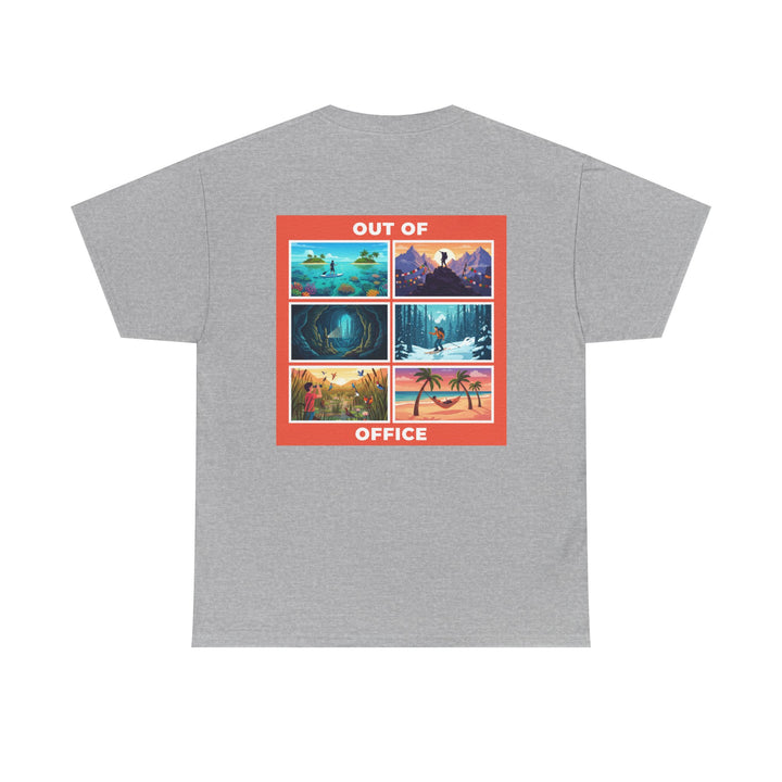 Out of Office Tee — Retro Travel Scenes Vacation Graphic T-Shirt