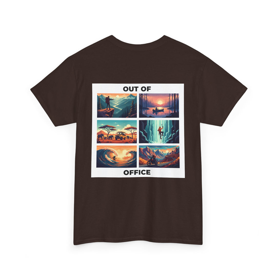 Out of Office Vacation Scenes Tee — Wanderlust Travel Graphic T-Shirt