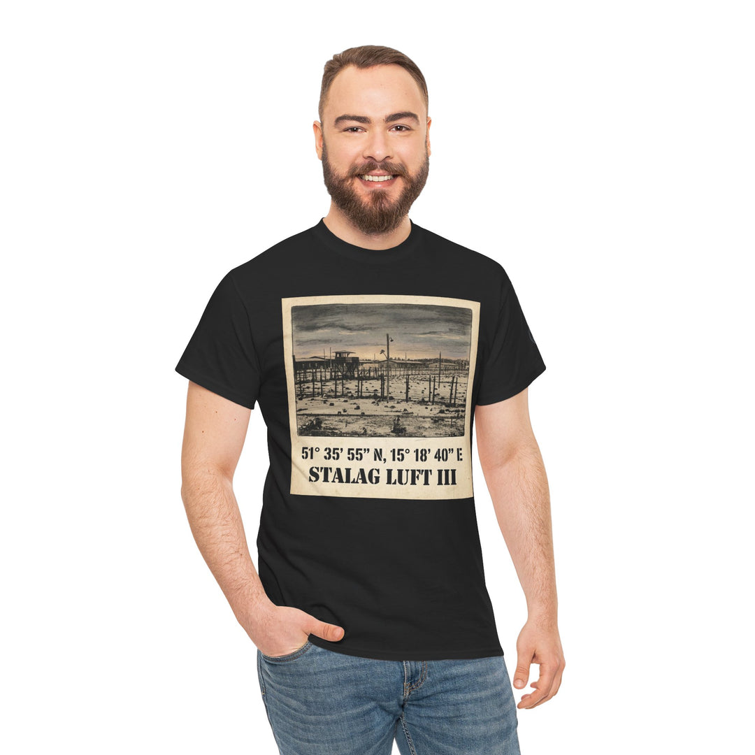 WW2 Stalag Luft III Coordinates Vintage Photo Tee