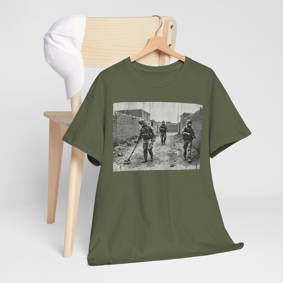 Helmand Vallon Patrol T-Shirt - Vintage Military Graphic Tee - Black &amp; White