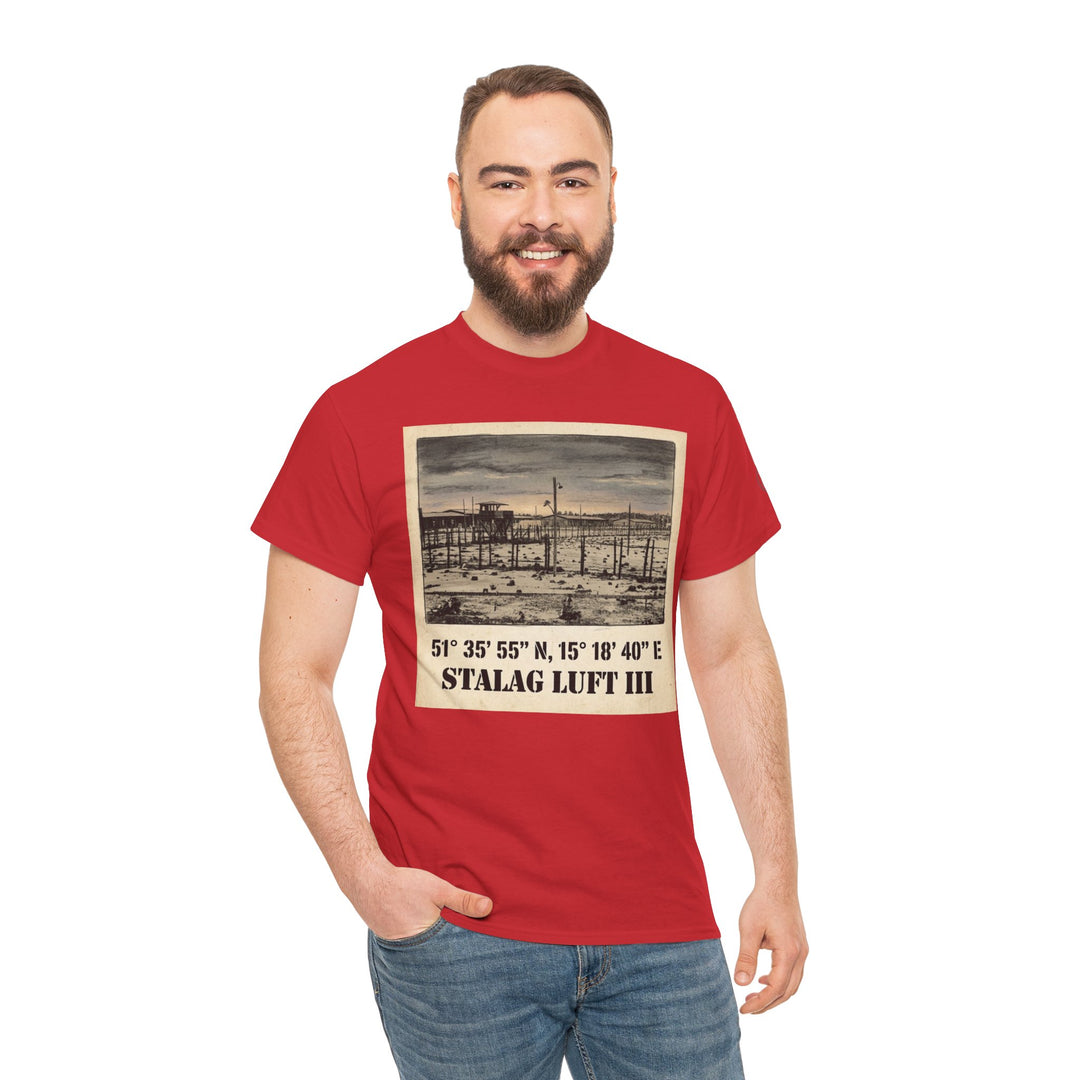 WW2 Stalag Luft III Coordinates Vintage Photo Tee